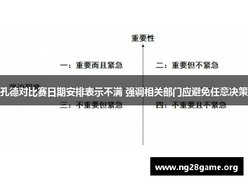 孔德对比赛日期安排表示不满 强调相关部门应避免任意决策