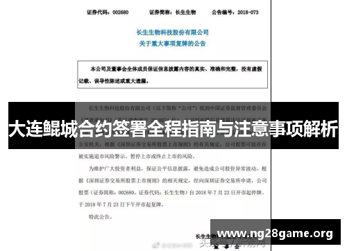 大连鲲城合约签署全程指南与注意事项解析