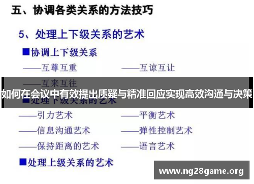 如何在会议中有效提出质疑与精准回应实现高效沟通与决策